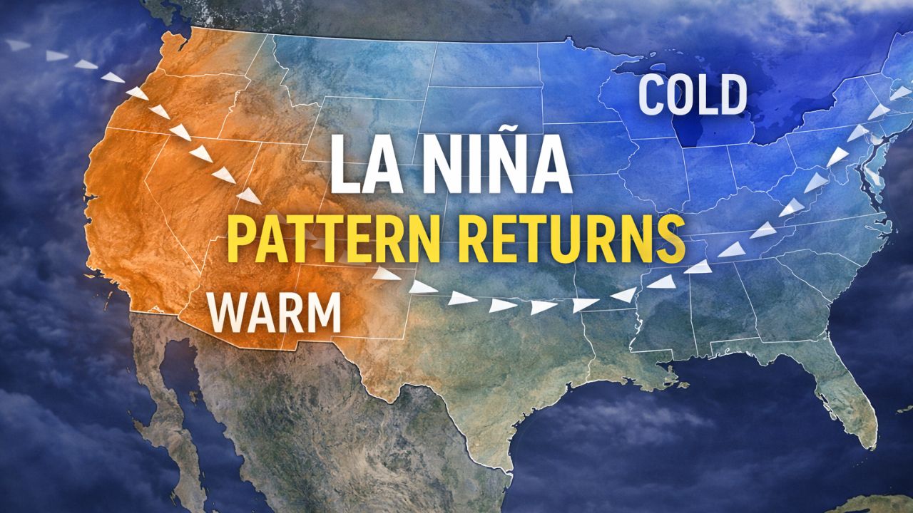 La Niña Winter Re-Emerges as West Warms and Northern States Turn Colder